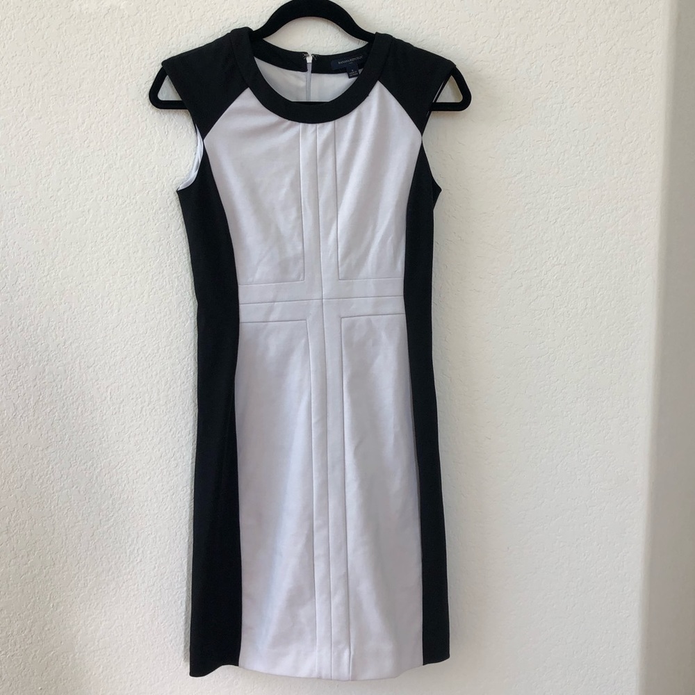 Banana Republic black and white shift dress.